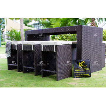 High End PE Rattan All Weather Bar Set com excelente design para mobiliário de jardim ao ar livre